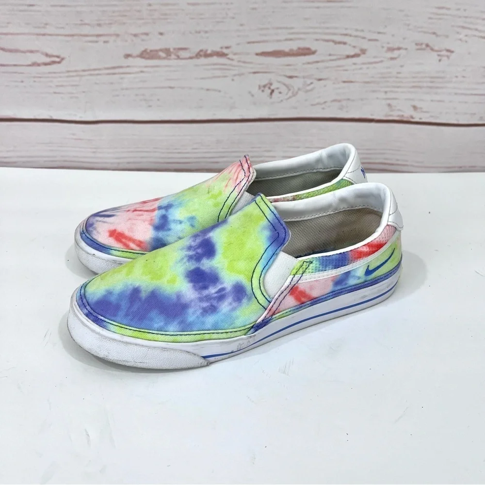 Nike Nike Court Legacy Print Boho Neon Tie Dye Slip On Loafer Chelsea Sneakers